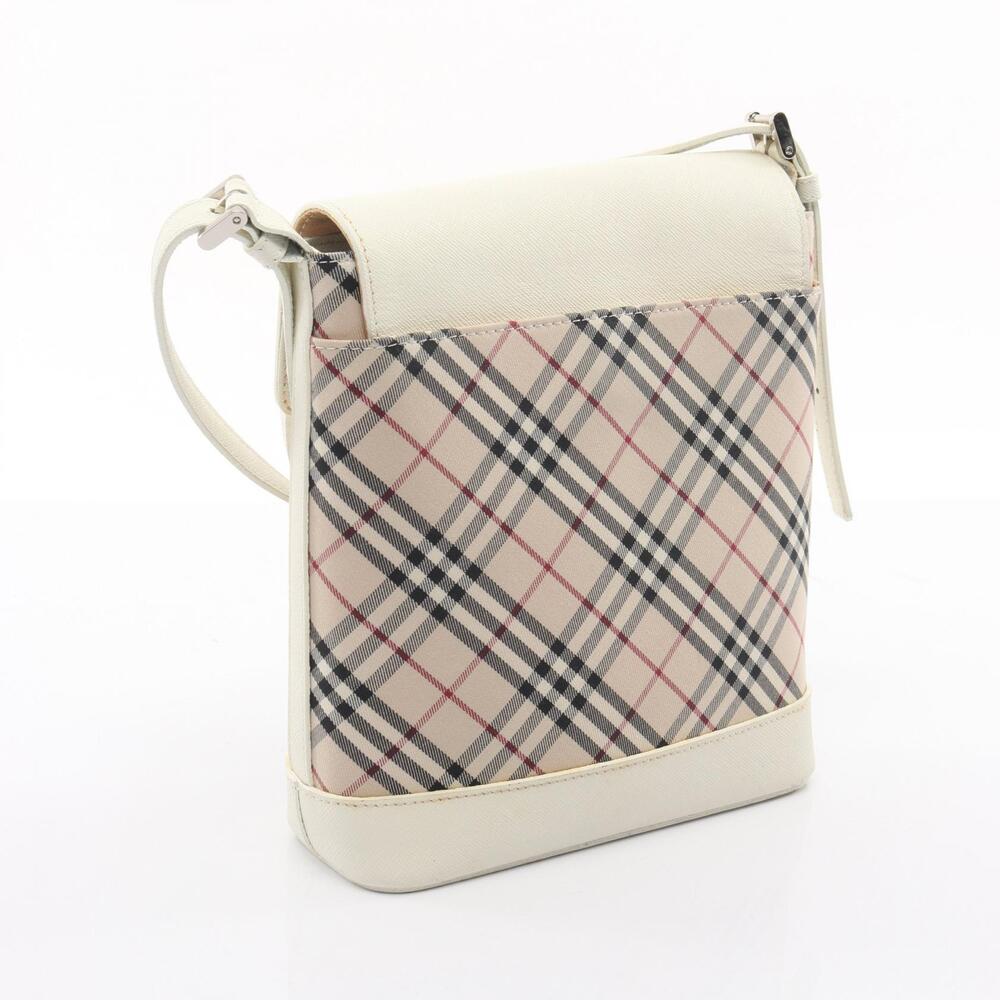 Burberry Nova Check Canvas Leather Shoulder Bag White Beige Tan Multicolor - Picture 2 of 9